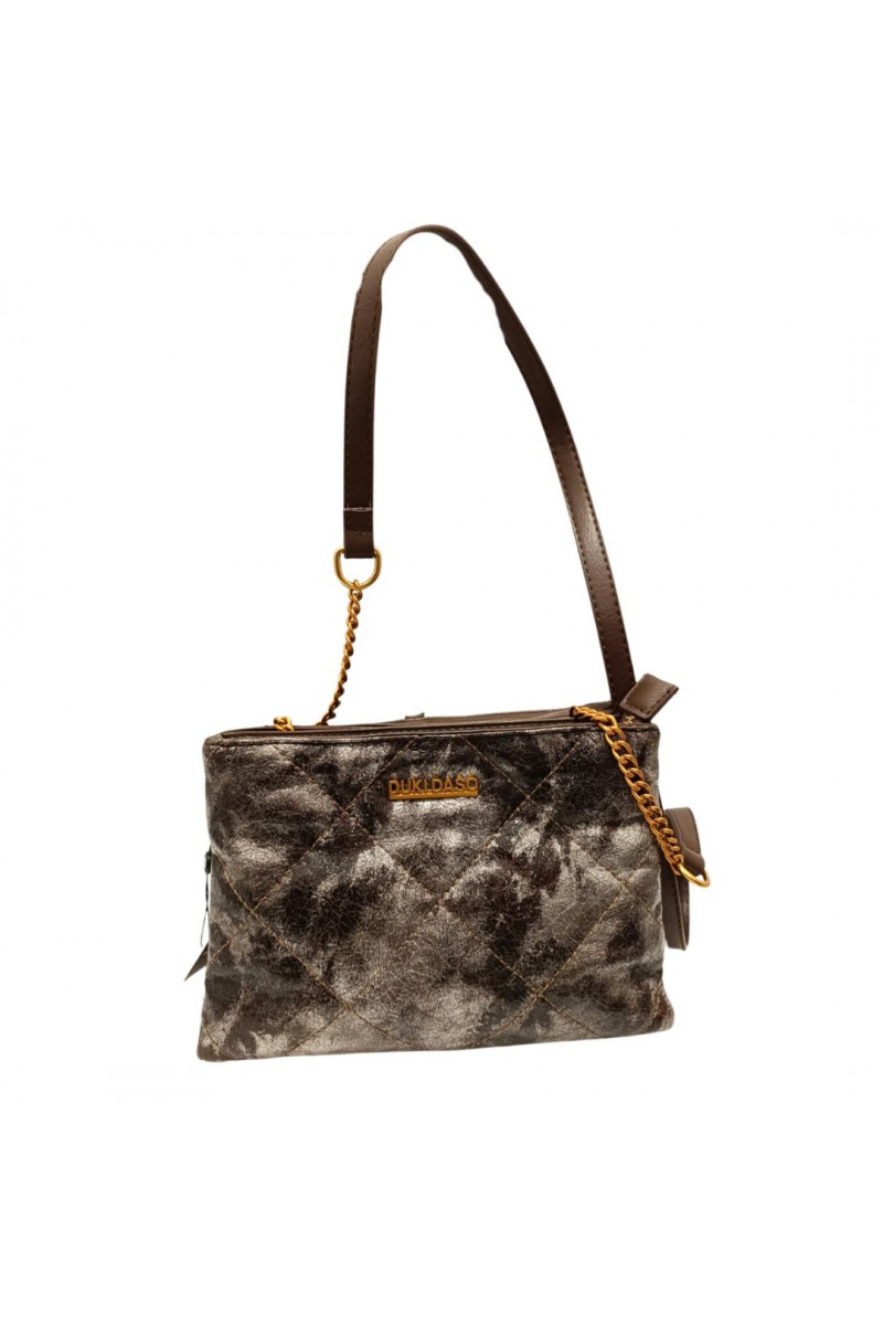 Γυναικεία Τσάντα Ώμου με Μεταλλικό Εφέ ΚΑΦΕ