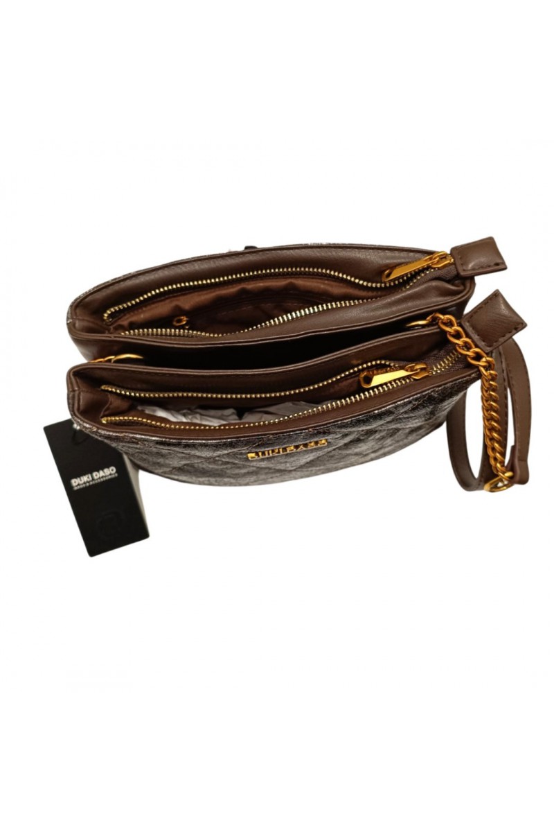 Γυναικεία Τσάντα Ώμου με Μεταλλικό Εφέ ΚΑΦΕ