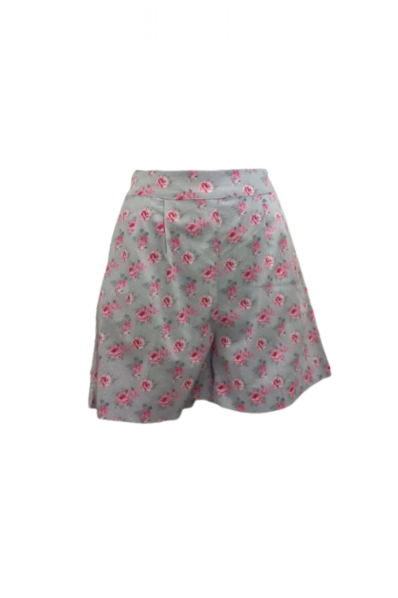 Γυναικείο σορτς HYPE ΓΚΡΙ  με ρομαντικό floral print