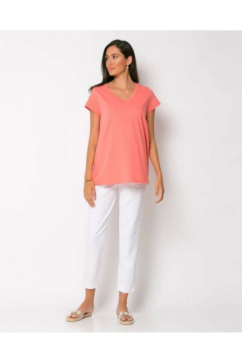 ΜΠΛΟΥΖΑ T-shirt με V λαιμό-ΠΟΡΤΟΚΑΛΙ NOOBASS