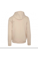 MEN FLEECE HOODIE TOP WITH CHEST PRINT ECRU