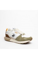 Ανδρικό Παπούτσι sneakers  Αθλητικό ύφος CRUZ MIX2 MEN Beverly Hills Polo Club λευκό με καφέ και πράσινες λεπτομέρειες  BHM513301